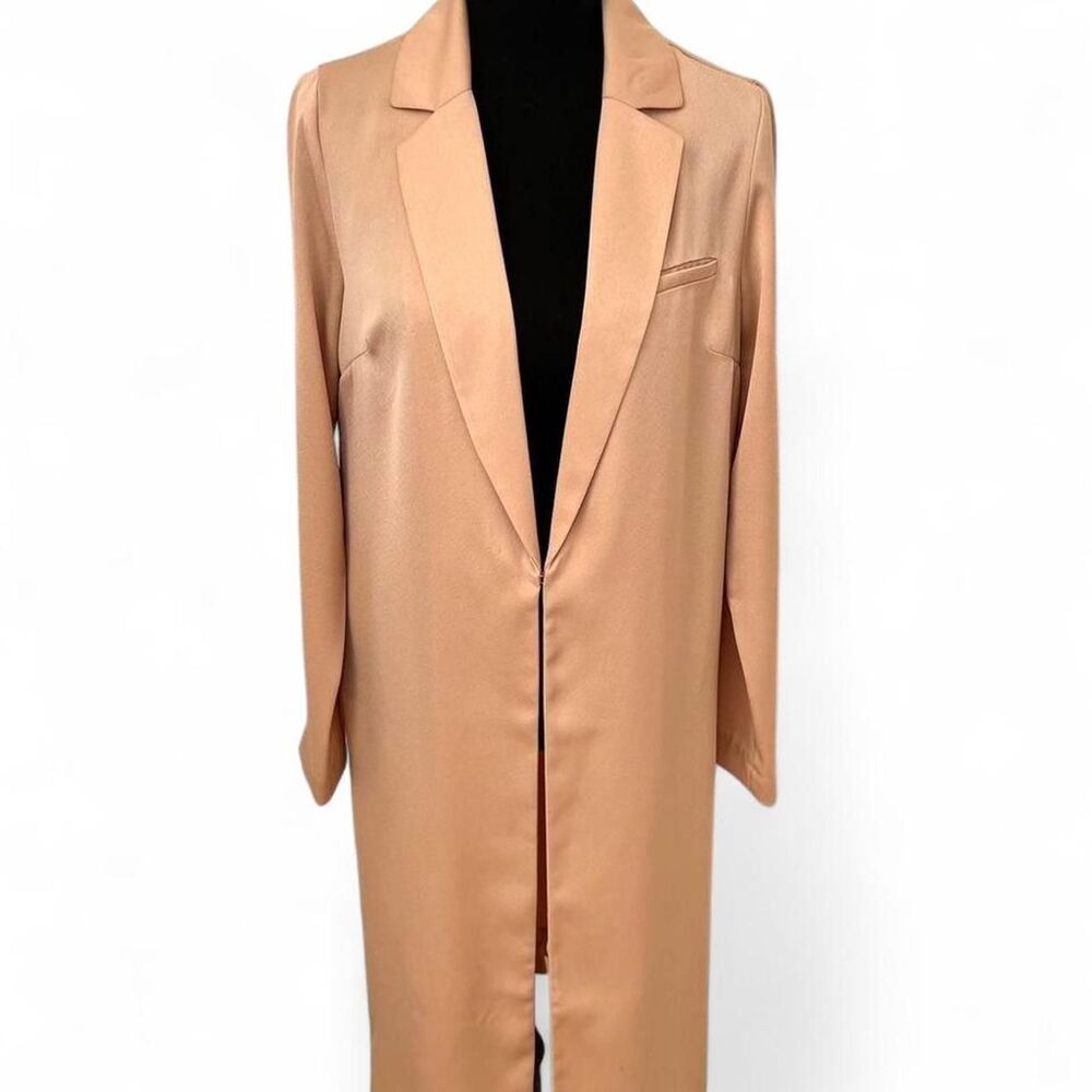Champagne Satin Blazer Longline Lightweight Women’s Small - Picture 2 of 7
